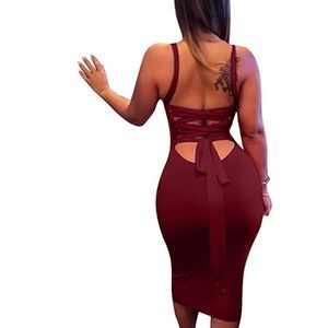 Tie Me Up! Wine Dress